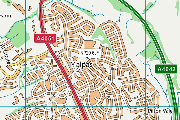 NP20 6JY map - OS VectorMap District (Ordnance Survey)