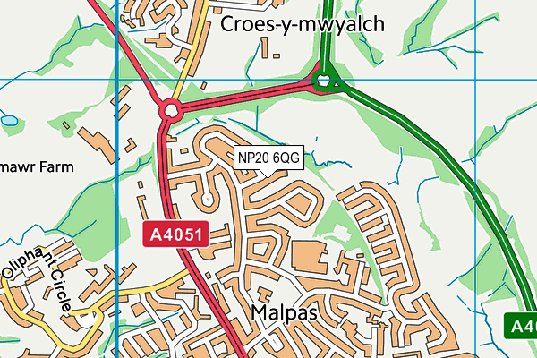 NP20 6QG map - OS VectorMap District (Ordnance Survey)