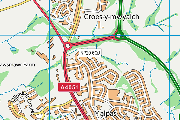 NP20 6QJ map - OS VectorMap District (Ordnance Survey)