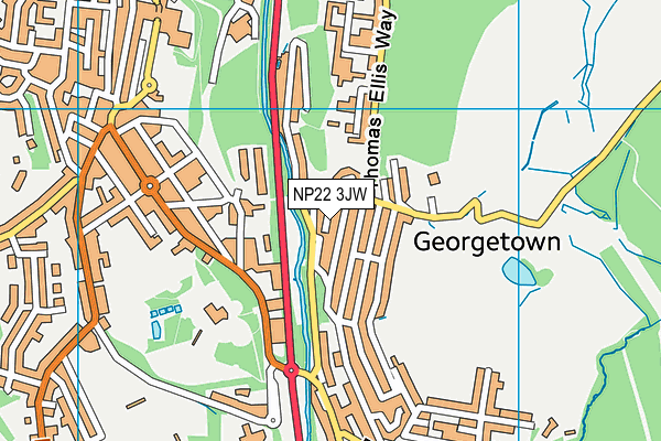 NP22 3JW map - OS VectorMap District (Ordnance Survey) NP22 3JW map - OS VectorMap District (Ordnance Survey)