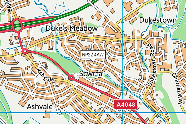 NP22 4AW map - OS VectorMap District (Ordnance Survey) NP22 4AW map - OS VectorMap District (Ordnance Survey)
