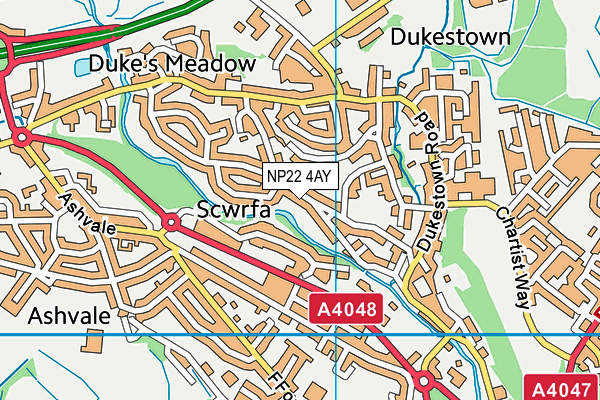 NP22 4AY map - OS VectorMap District (Ordnance Survey) NP22 4AY map - OS VectorMap District (Ordnance Survey)