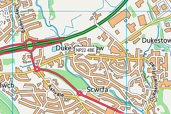 NP22 4BE map - OS VectorMap District (Ordnance Survey) NP22 4BE map - OS VectorMap District (Ordnance Survey)