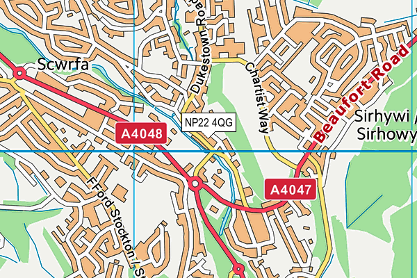 NP22 4QG map - OS VectorMap District (Ordnance Survey)