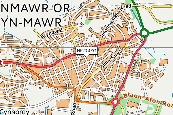 NP23 4YG map - OS VectorMap District (Ordnance Survey) NP23 4YG map - OS VectorMap District (Ordnance Survey)