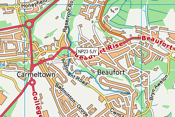 NP23 5JY map - OS VectorMap District (Ordnance Survey)