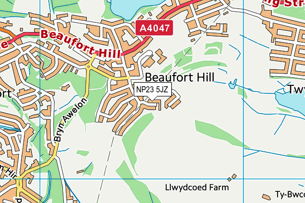 NP23 5JZ map - OS VectorMap District (Ordnance Survey) NP23 5JZ map - OS VectorMap District (Ordnance Survey)