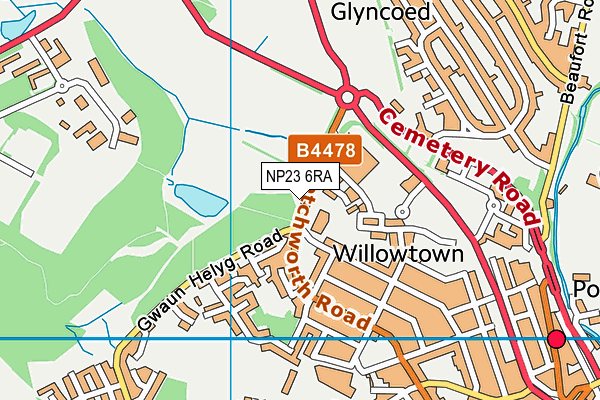 NP23 6RA map - OS VectorMap District (Ordnance Survey)