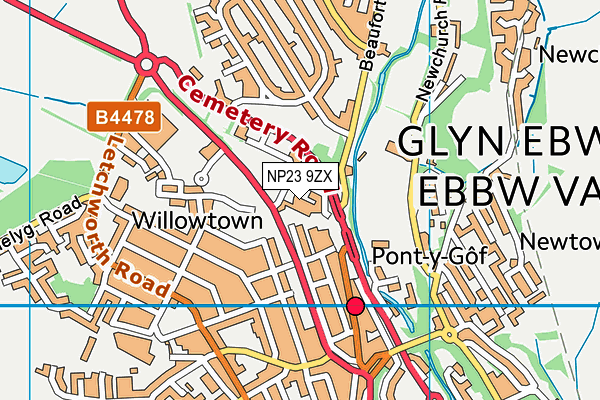 NP23 9ZX map - OS VectorMap District (Ordnance Survey) NP23 9ZX map - OS VectorMap District (Ordnance Survey)