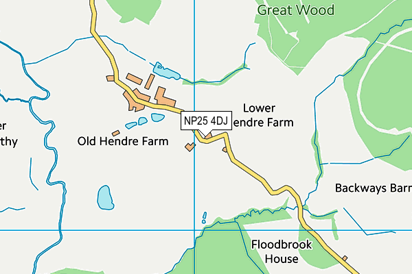NP25 4DJ map - OS VectorMap District (Ordnance Survey) NP25 4DJ map - OS VectorMap District (Ordnance Survey)