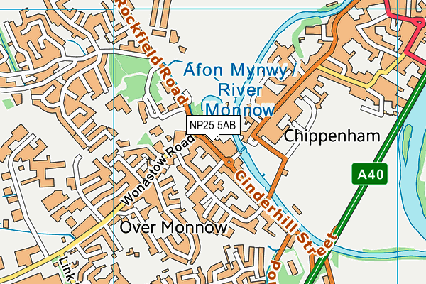 NP25 5AB map - OS VectorMap District (Ordnance Survey) NP25 5AB map - OS VectorMap District (Ordnance Survey)