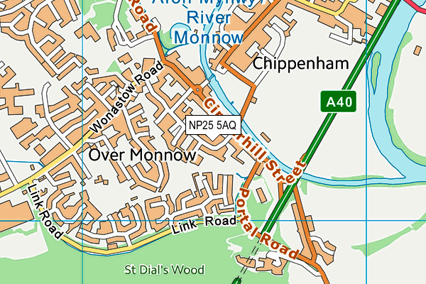 NP25 5AQ map - OS VectorMap District (Ordnance Survey)