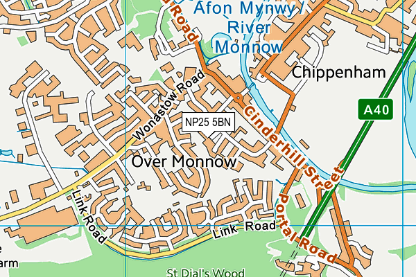 NP25 5BN map - OS VectorMap District (Ordnance Survey) NP25 5BN map - OS VectorMap District (Ordnance Survey)