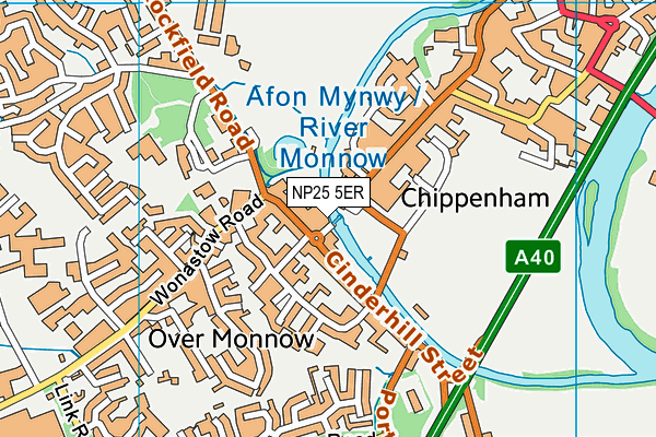 NP25 5ER map - OS VectorMap District (Ordnance Survey) NP25 5ER map - OS VectorMap District (Ordnance Survey)