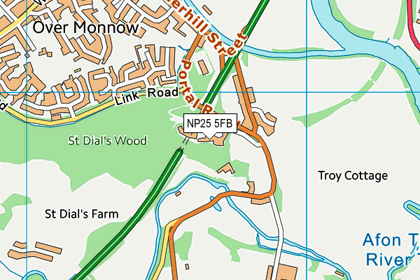 NP25 5FB map - OS VectorMap District (Ordnance Survey) NP25 5FB map - OS VectorMap District (Ordnance Survey)