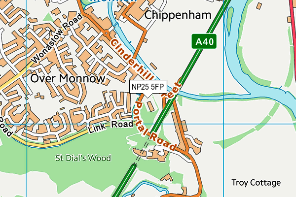 NP25 5FP map - OS VectorMap District (Ordnance Survey) NP25 5FP map - OS VectorMap District (Ordnance Survey)
