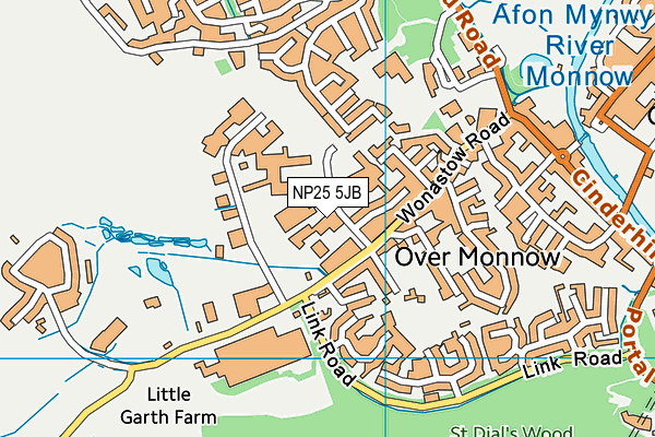 NP25 5JB map - OS VectorMap District (Ordnance Survey) NP25 5JB map - OS VectorMap District (Ordnance Survey)