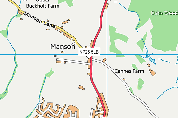 NP25 5LB map - OS VectorMap District (Ordnance Survey) NP25 5LB map - OS VectorMap District (Ordnance Survey)