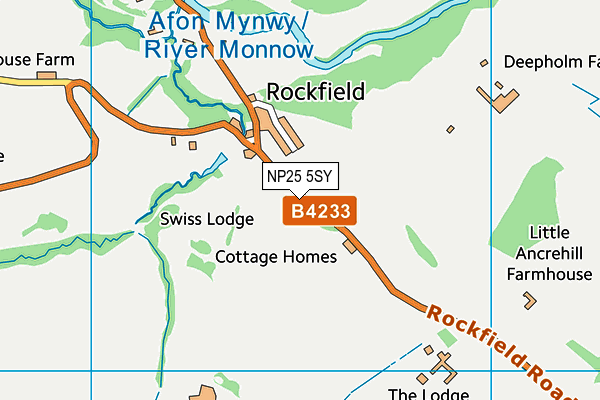 NP25 5SY map - OS VectorMap District (Ordnance Survey) NP25 5SY map - OS VectorMap District (Ordnance Survey)