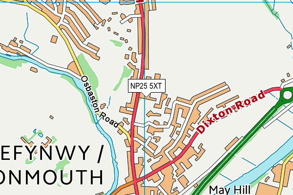 NP25 5XT map - OS VectorMap District (Ordnance Survey) NP25 5XT map - OS VectorMap District (Ordnance Survey)