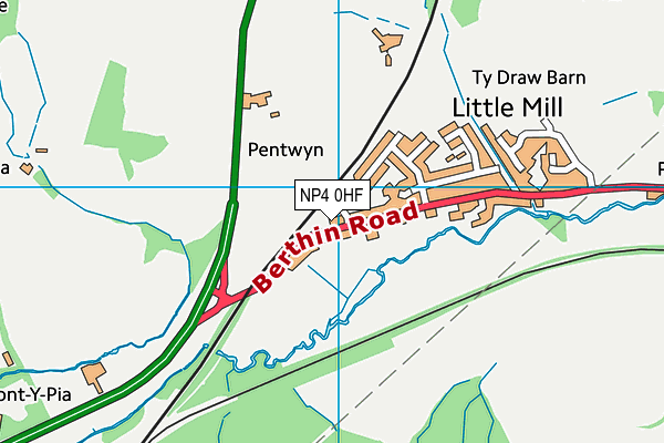 NP4 0HF map - OS VectorMap District (Ordnance Survey)