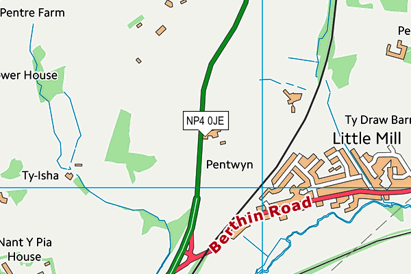 NP4 0JE map - OS VectorMap District (Ordnance Survey)