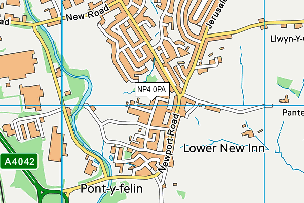 NP4 0PA map - OS VectorMap District (Ordnance Survey)