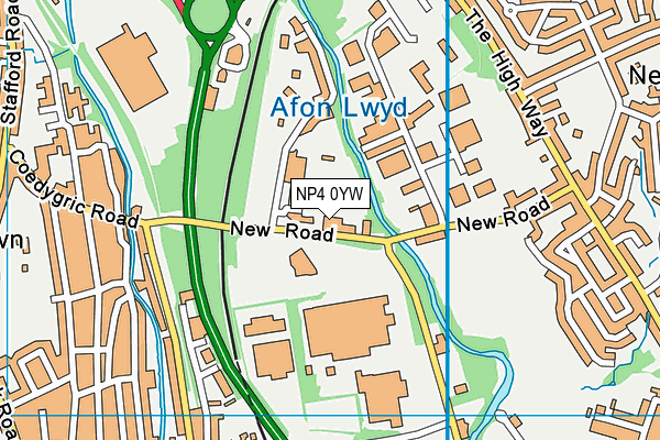 NP4 0YW map - OS VectorMap District (Ordnance Survey) NP4 0YW map - OS VectorMap District (Ordnance Survey)
