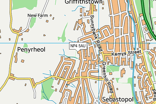 NP4 5AU map - OS VectorMap District (Ordnance Survey) NP4 5AU map - OS VectorMap District (Ordnance Survey)