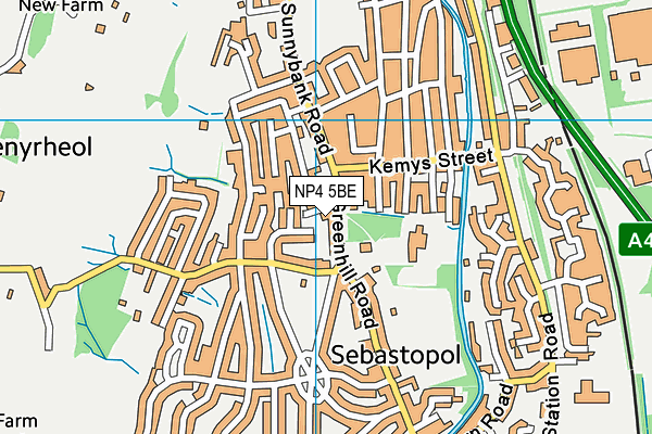 NP4 5BE map - OS VectorMap District (Ordnance Survey) NP4 5BE map - OS VectorMap District (Ordnance Survey)
