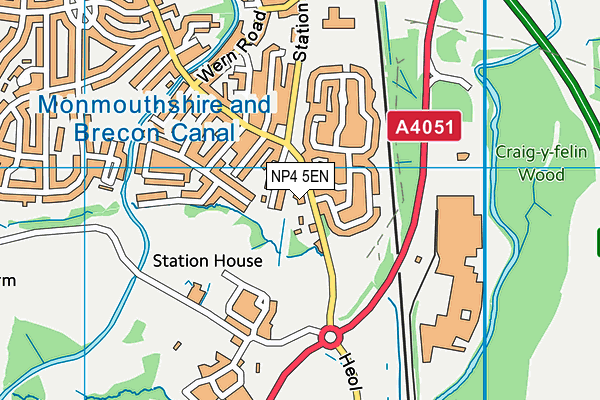 NP4 5EN map - OS VectorMap District (Ordnance Survey) NP4 5EN map - OS VectorMap District (Ordnance Survey)