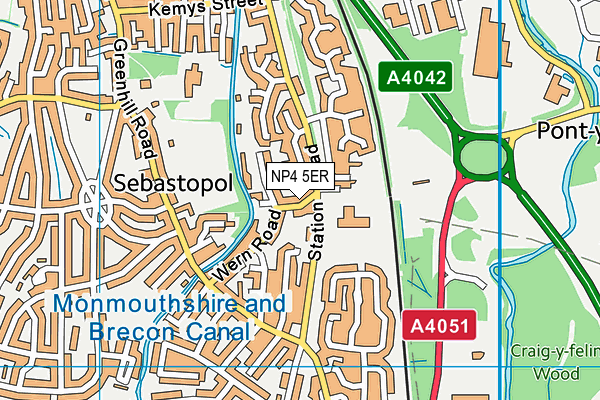 NP4 5ER map - OS VectorMap District (Ordnance Survey) NP4 5ER map - OS VectorMap District (Ordnance Survey)