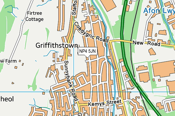 NP4 5JN map - OS VectorMap District (Ordnance Survey) NP4 5JN map - OS VectorMap District (Ordnance Survey)