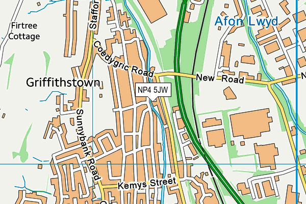 NP4 5JW map - OS VectorMap District (Ordnance Survey) NP4 5JW map - OS VectorMap District (Ordnance Survey)