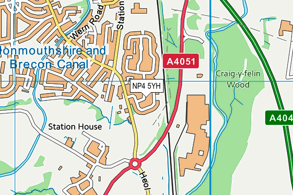 NP4 5YH map - OS VectorMap District (Ordnance Survey)