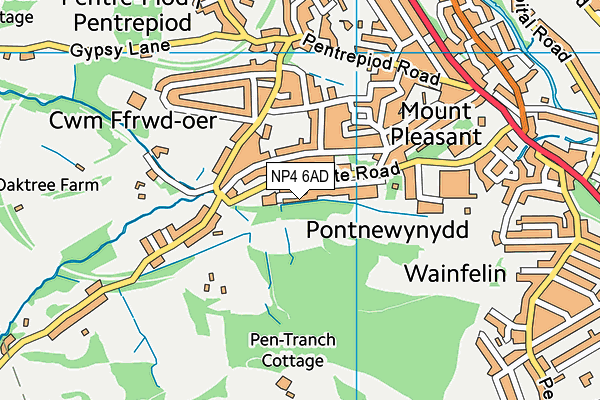 NP4 6AD map - OS VectorMap District (Ordnance Survey) NP4 6AD map - OS VectorMap District (Ordnance Survey)