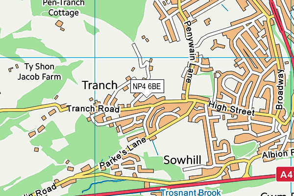 NP4 6BE map - OS VectorMap District (Ordnance Survey) NP4 6BE map - OS VectorMap District (Ordnance Survey)