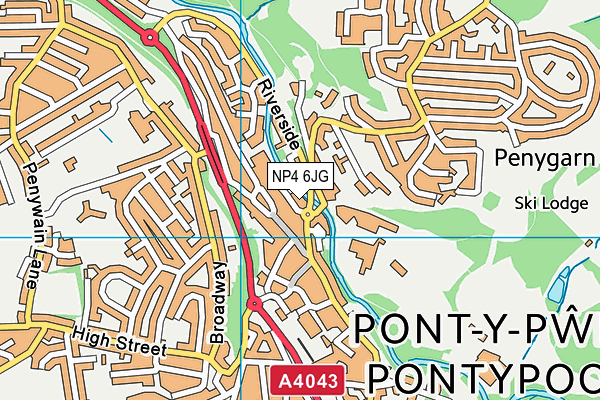 NP4 6JG map - OS VectorMap District (Ordnance Survey) NP4 6JG map - OS VectorMap District (Ordnance Survey)