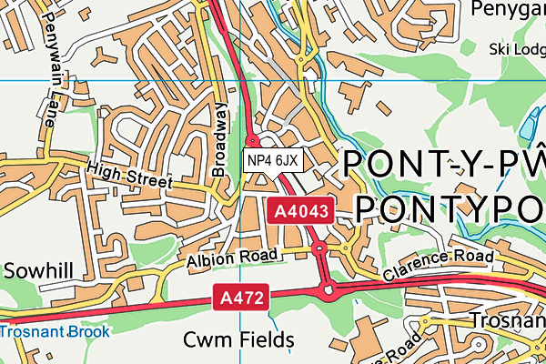 NP4 6JX map - OS VectorMap District (Ordnance Survey)