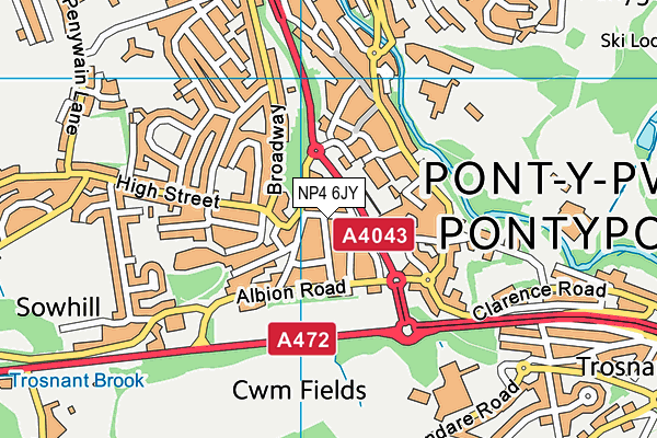 NP4 6JY map - OS VectorMap District (Ordnance Survey) NP4 6JY map - OS VectorMap District (Ordnance Survey)