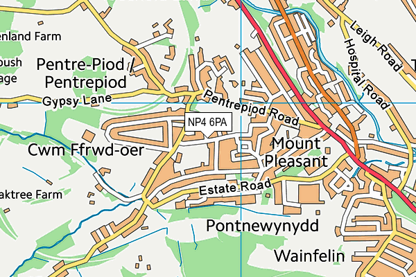 NP4 6PA map - OS VectorMap District (Ordnance Survey)