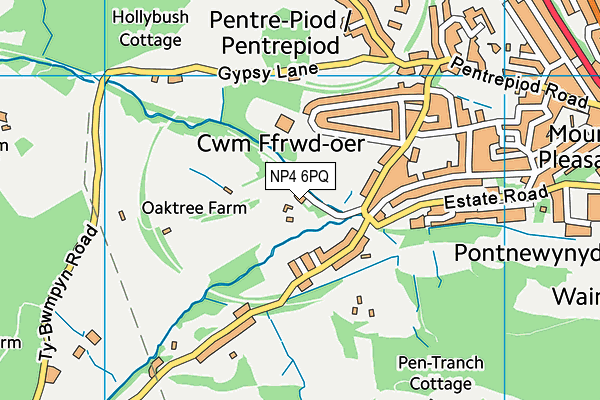 NP4 6PQ map - OS VectorMap District (Ordnance Survey)