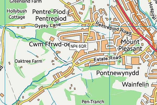 NP4 6QR map - OS VectorMap District (Ordnance Survey) NP4 6QR map - OS VectorMap District (Ordnance Survey)