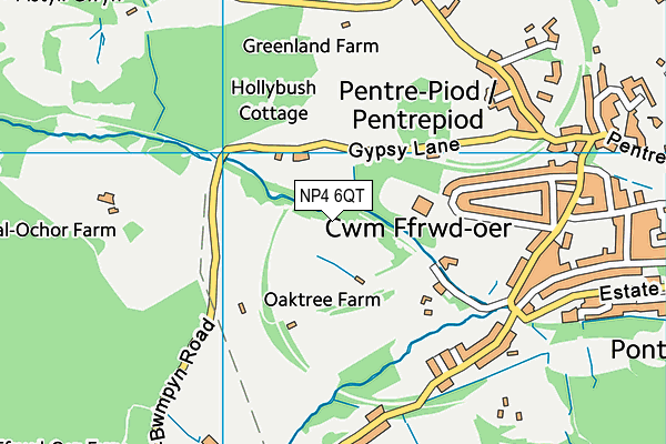 NP4 6QT map - OS VectorMap District (Ordnance Survey)
