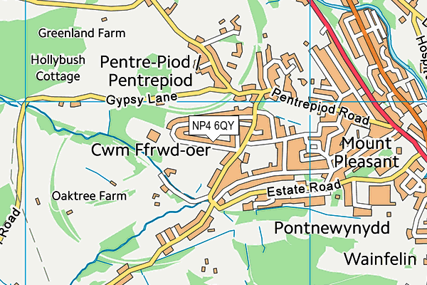 NP4 6QY map - OS VectorMap District (Ordnance Survey)