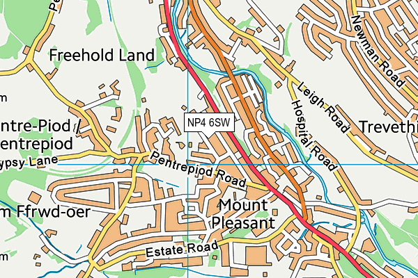 NP4 6SW map - OS VectorMap District (Ordnance Survey) NP4 6SW map - OS VectorMap District (Ordnance Survey)