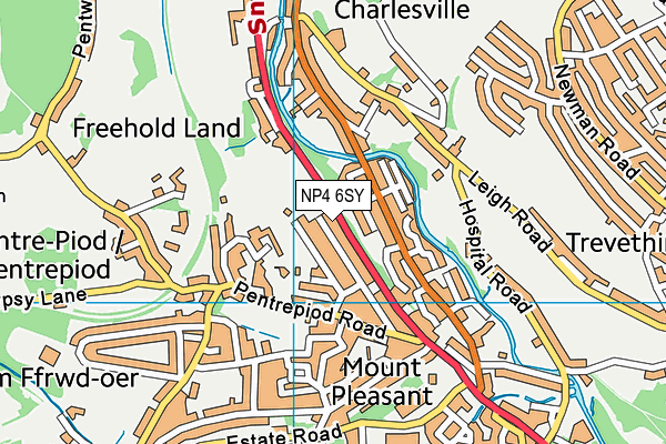 NP4 6SY map - OS VectorMap District (Ordnance Survey) NP4 6SY map - OS VectorMap District (Ordnance Survey)