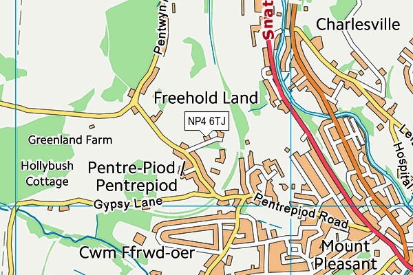 NP4 6TJ map - OS VectorMap District (Ordnance Survey)