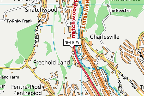 NP4 6TW map - OS VectorMap District (Ordnance Survey) NP4 6TW map - OS VectorMap District (Ordnance Survey)