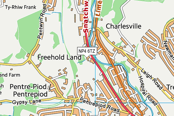 NP4 6TZ map - OS VectorMap District (Ordnance Survey) NP4 6TZ map - OS VectorMap District (Ordnance Survey)